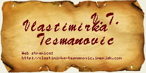 Vlastimirka Tešmanović vizit kartica